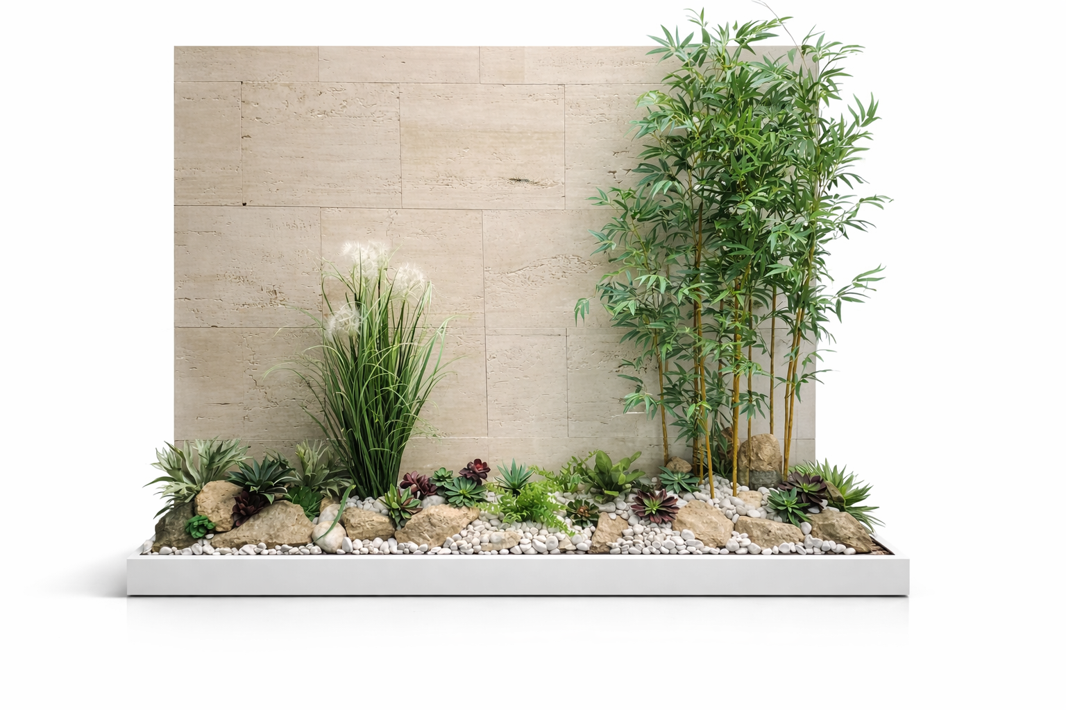 Composición de suelo con plantas artificiales