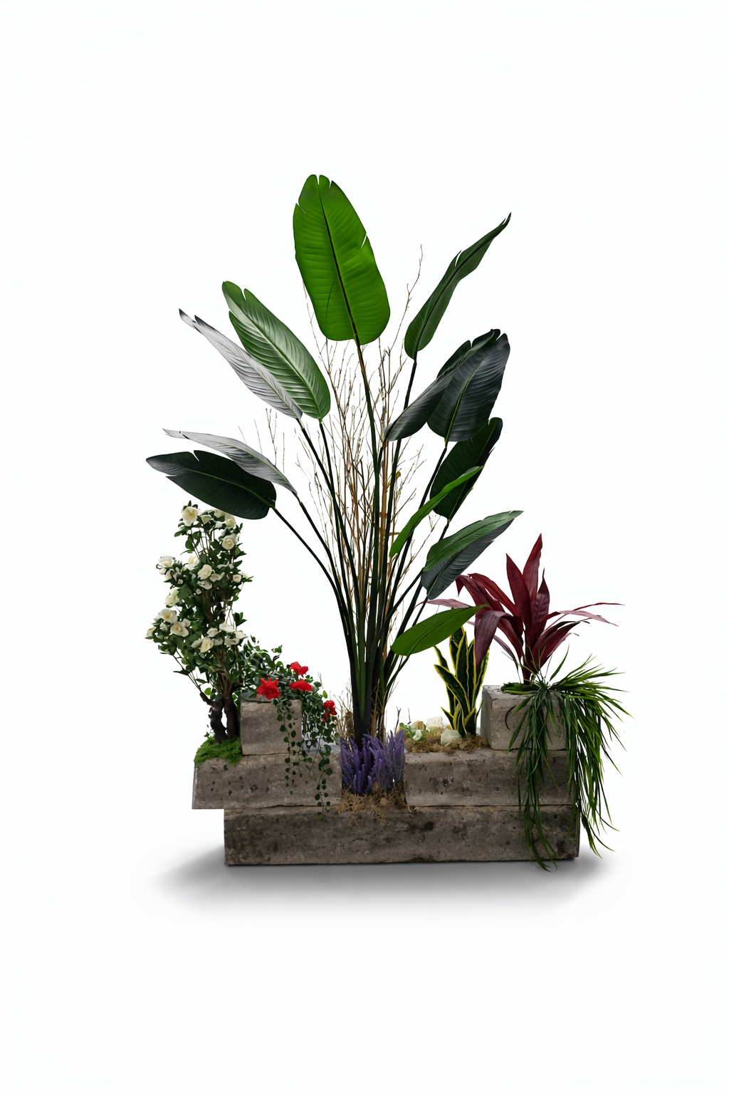 Decoración vegetal artificial de interior en una vivienda